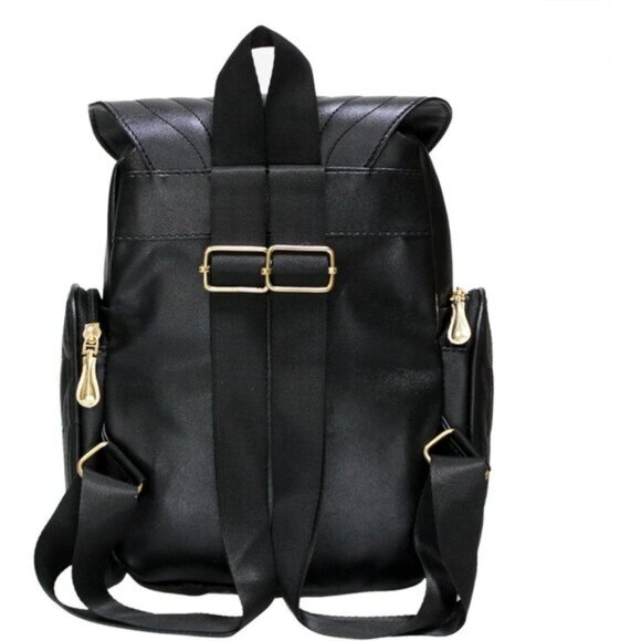 New Small Black Pu Leather Owl Backpacks Fashion Casual Satchel Purse for Women main image 6